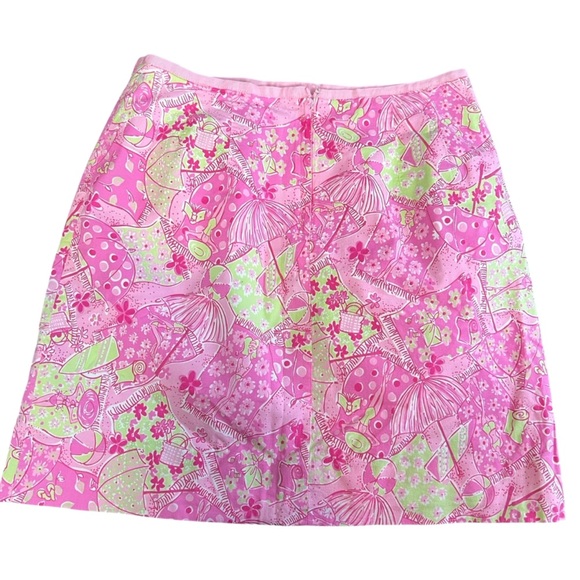 Lilly Pulitzer Vintage Clarissa Sunset Pink Beach Blanket Bingo Mini Skirt - Picture 7 of 7
